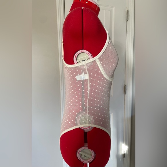 Vintage Marilyn Monroe By Warners Mesh Lingerie Bodysuit With Velvet Polka Dots - Picture 5 of 11